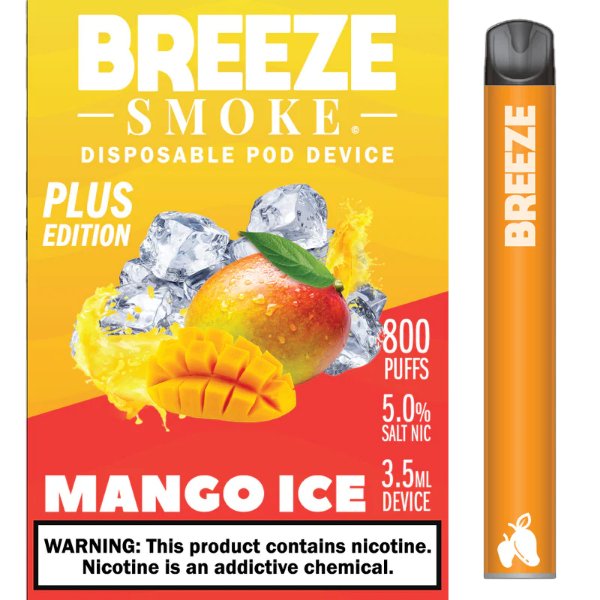 Breeze Plus 3.5mL 650 mAh 5% Salt Nicotine 800 Puffs - Display of 10 (MSRP $7.99 Each) - SMDistro