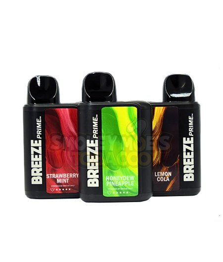 Breeze Prime Edition 10ml 5% Salt Nicotine 6000 Puffs - Display of 5 (MSRP $19.99 Each) - SMDistro