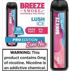 Breeze Pro TFN 6ml 0% Salt Nicotine 2000 Puffs - Display of 10 (MSRP $14.99 Each) - SMDistro