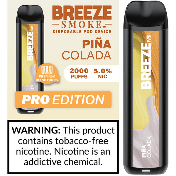 Breeze Pro TFN 6ml 5% Salt Nicotine 2000 Puffs - Display of 10 (MSRP $14.99 Each) - SMDistro