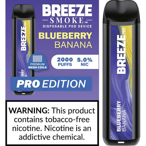 Breeze Pro TFN 6ml 5% Salt Nicotine 2000 Puffs - Display of 10 (MSRP $14.99 Each) - SMDistro