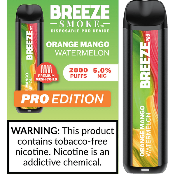 Breeze Pro TFN 6ml 5% Salt Nicotine 2000 Puffs - Display of 10 (MSRP $14.99 Each) - SMDistro