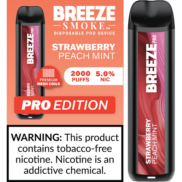 Breeze Pro TFN 6ml 5% Salt Nicotine 2000 Puffs - Display of 10 (MSRP $14.99 Each) - SMDistro