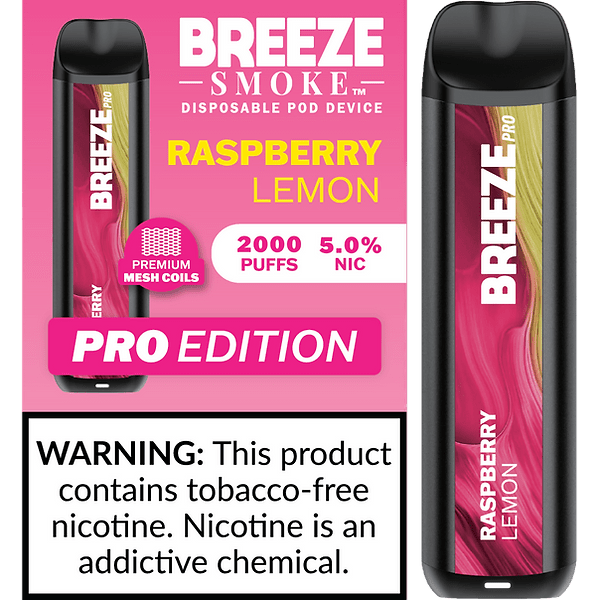 Breeze Pro TFN 6ml 5% Salt Nicotine 2000 Puffs - Display of 10 (MSRP $14.99 Each) - SMDistro