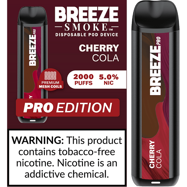 Breeze Pro TFN 6ml 5% Salt Nicotine 2000 Puffs - Display of 10 (MSRP $14.99 Each) - SMDistro