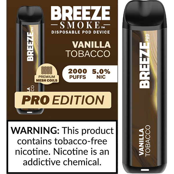 Breeze Pro TFN 6ml 5% Salt Nicotine 2000 Puffs - Display of 10 (MSRP $14.99 Each) - SMDistro