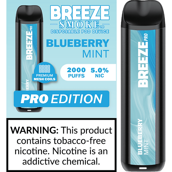 Breeze Pro TFN 6ml 5% Salt Nicotine 2000 Puffs - Display of 10 (MSRP $14.99 Each) - SMDistro