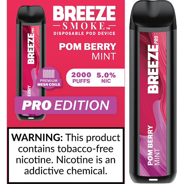 Breeze Pro TFN 6ml 5% Salt Nicotine 2000 Puffs - Display of 10 (MSRP $14.99 Each) - SMDistro