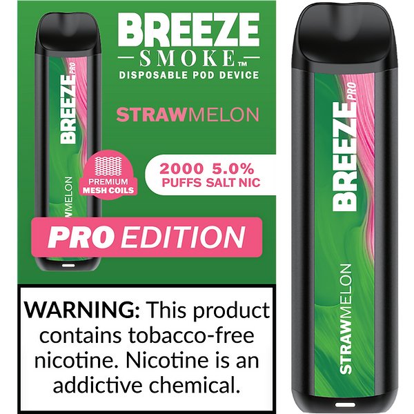 Breeze Pro TFN 6ml 5% Salt Nicotine 2000 Puffs - Display of 10 (MSRP $14.99 Each) - SMDistro