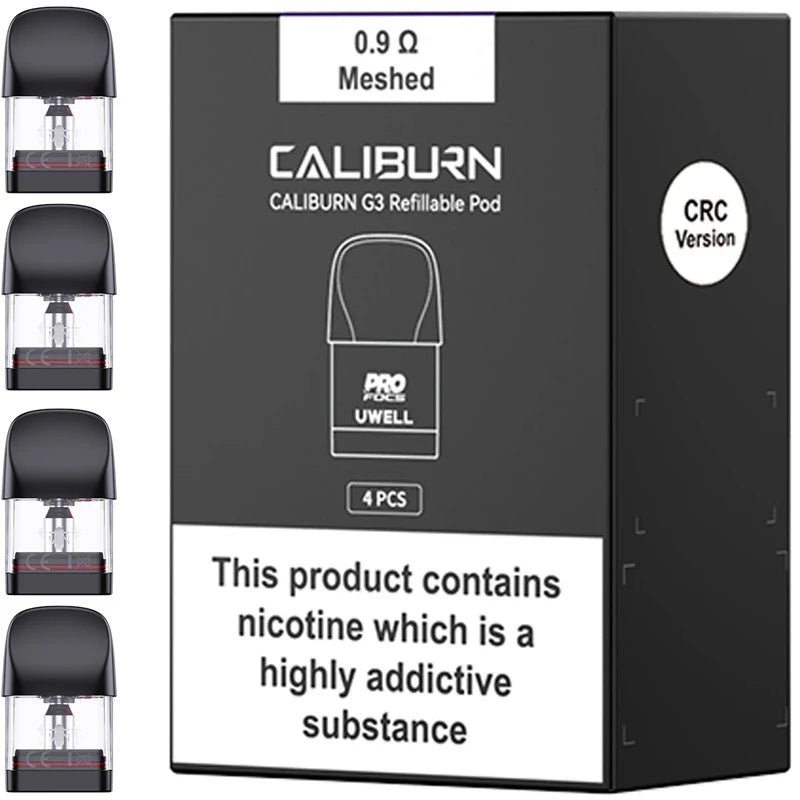 Uwell Caliburn G3 2.5ML Refillable Integrated Coil Cartridge Pod - Pack of  4 (MSRP $19.99)