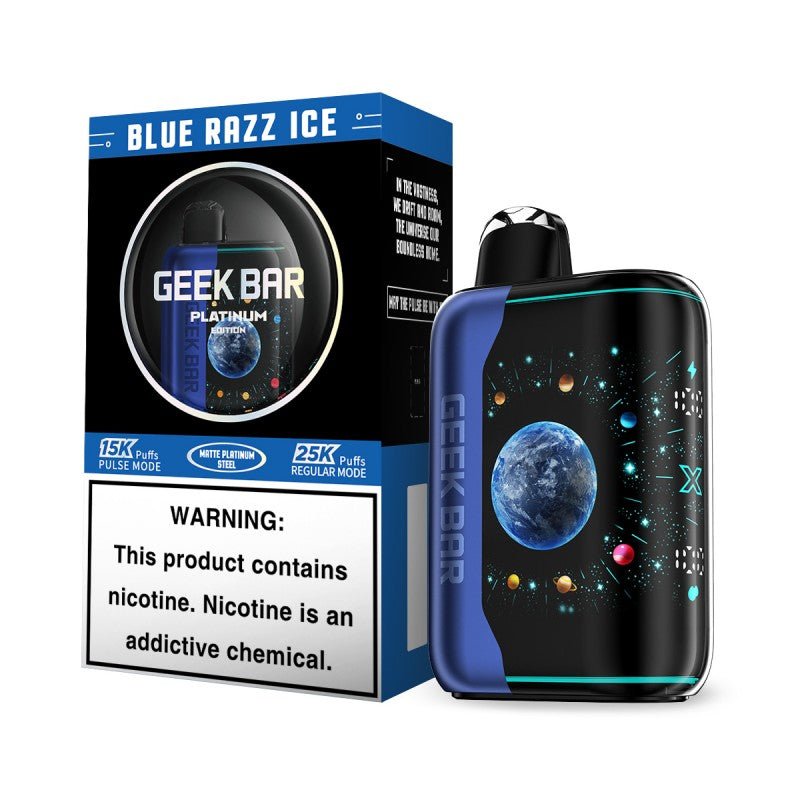 Geek Bar Pulse X Platinum Edition 25K Puffs 18ML Disposable Vape Device With StarLeap UI & Dynamic Screen - Display of 5 (MSRP $29.99 Each) - SMDistro