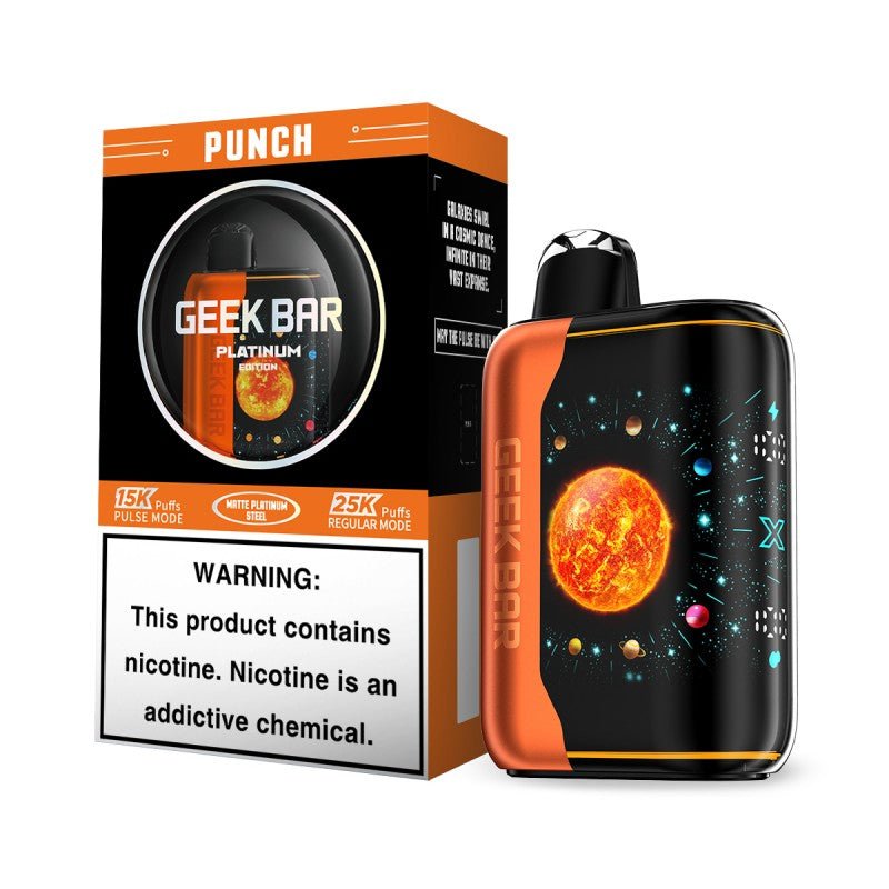 Geek Bar Pulse X Platinum Edition 25K Puffs 18ML Disposable Vape Device With StarLeap UI & Dynamic Screen - Display of 5 (MSRP $29.99 Each) - SMDistro