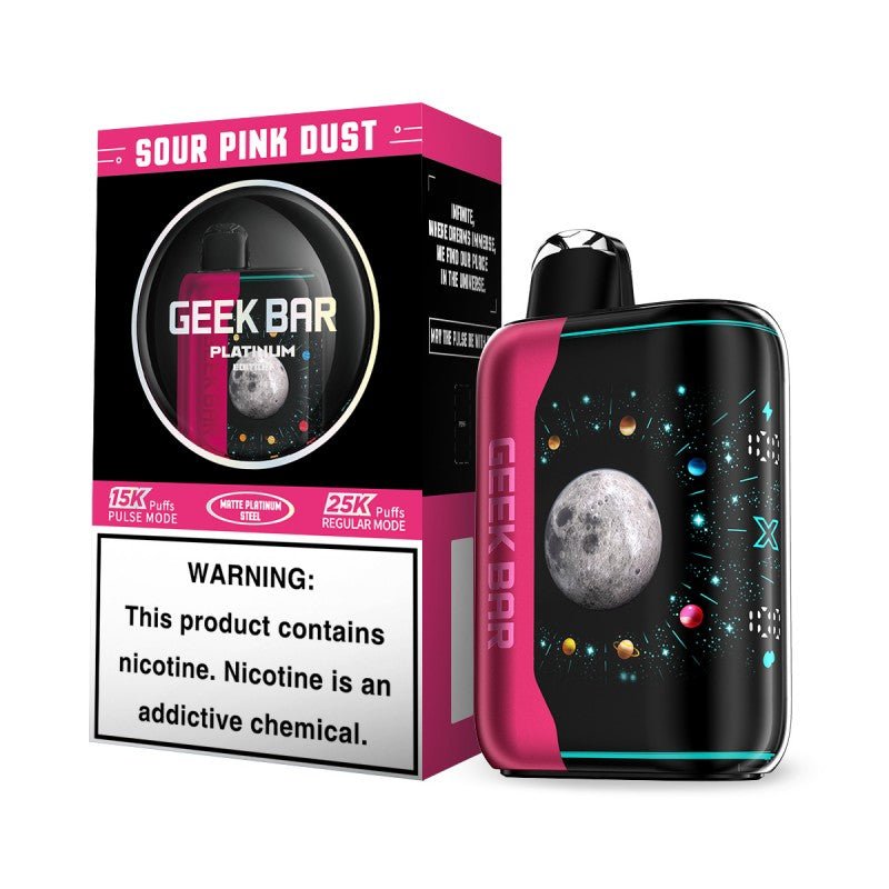 Geek Bar Pulse X Platinum Edition 25K Puffs 18ML Disposable Vape Device With StarLeap UI & Dynamic Screen - Display of 5 (MSRP $29.99 Each) - SMDistro