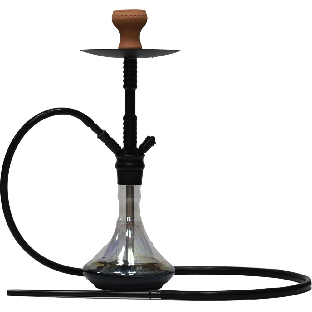 GLASS HOOKAH CLEAR BLACK DESIGN - SMDistro
