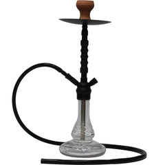 GLASS HOOKAH CLEAR BLACK - SMDistro