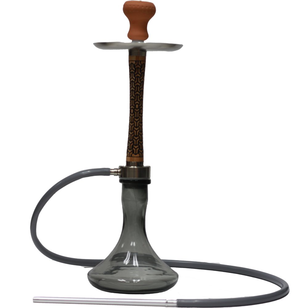 GLASS HOOKAH CLEAR WOOD DESIGN - SMDistro