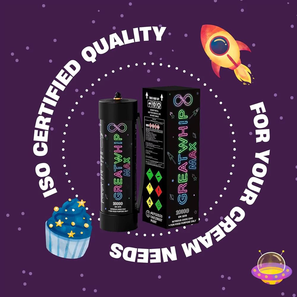 Great Whip Ultra Pure Premium Cream Charger 3.3L 2000g - Display of 1 (MSRP $69.99 Each) - SMDistro