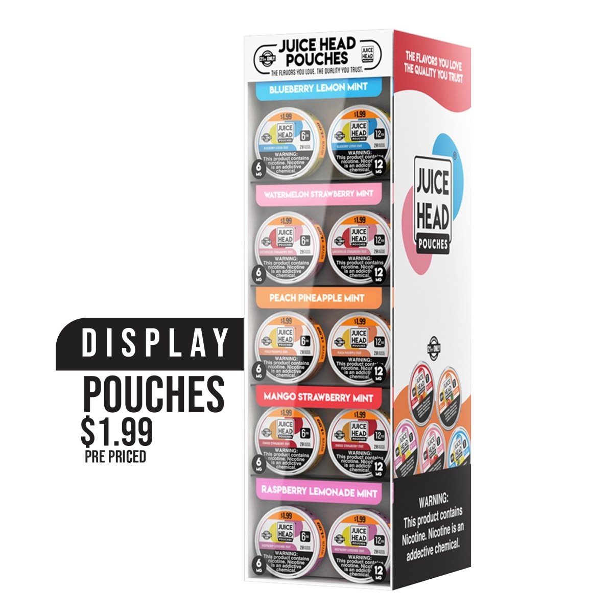 JUICE HEAD NICOTINE POUCHES $1.99 DISPLAY - SMDistro
