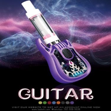 Lookah Guitar 400mAh Variable Voltage 510 Thread Vape Pen Battery - Display of 5 (MSRP $29.99 Each) - SMDistro