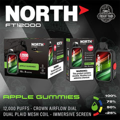 North FT12000 15ml 650mAh Rechargable 12000 Puff Disposable Vape Device - Display of 10 (MSRP $24.99 Each) - SMDistro