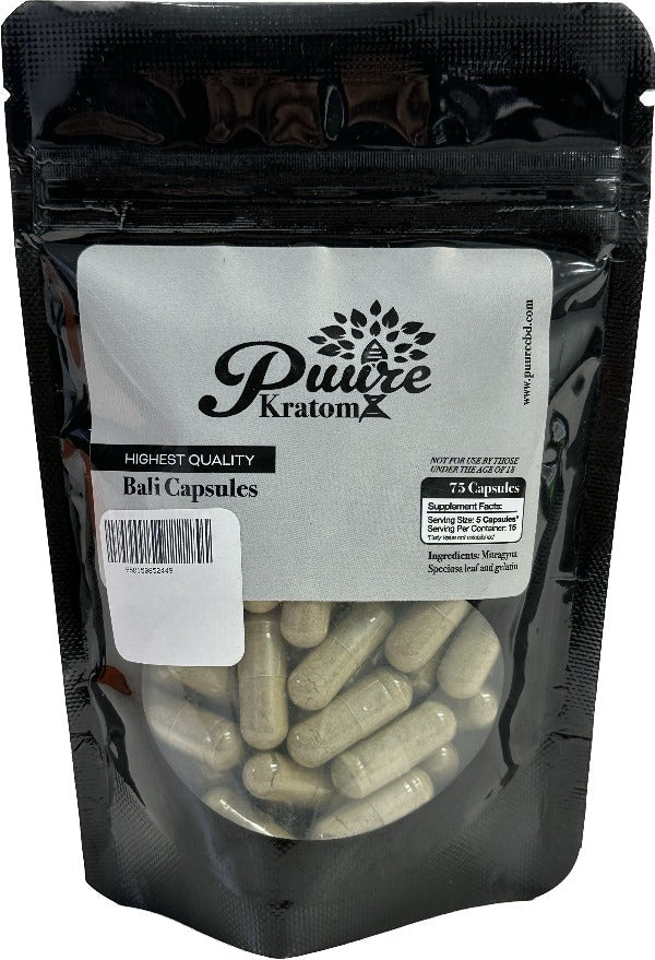 PUUR KRATOM 75 CAPSULES - SMDistro