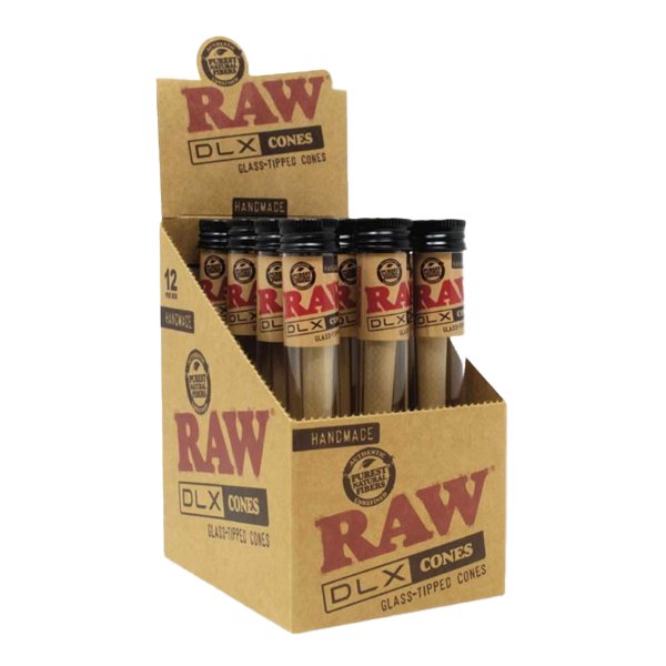 RAW KS DLX GLASS TIPPED CONES 12CT - SMDistro