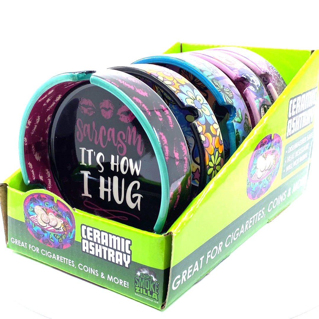 ROUND CERAMIC ASHTRAY D 5CT DISPLAY - SMDistro