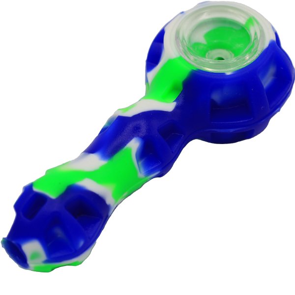 SILICONE BOWL BLUE GREEN & WHITE DESIGN - SMDistro