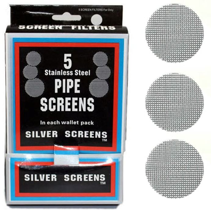 SILVER PIPE SCREEN FILTERS 100CT - SMDistro