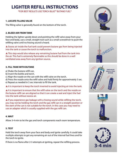TORCH BLUE BUTANE 300ML 6CT DISPLAY - SMDistro