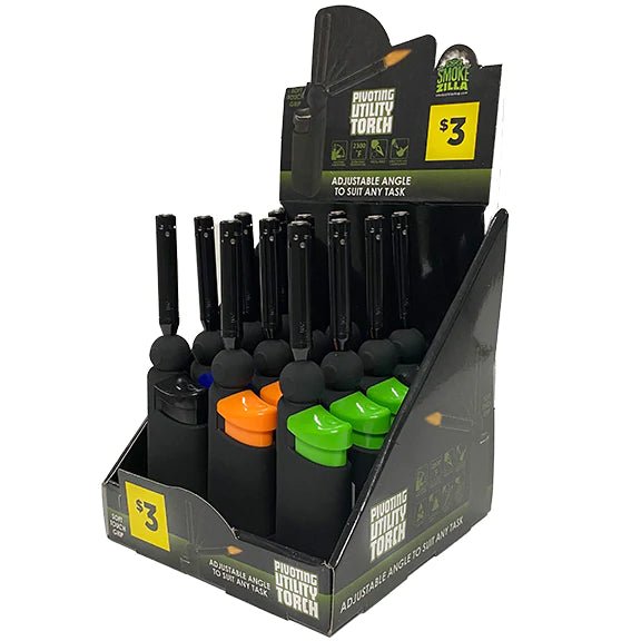 TORCH PIVOT UTILITY LIGHTER 12CT DISPLAY - SMDistro