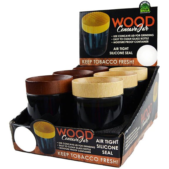 WOOD CONCAVE JAR 6CT DISPLAY - SMDistro