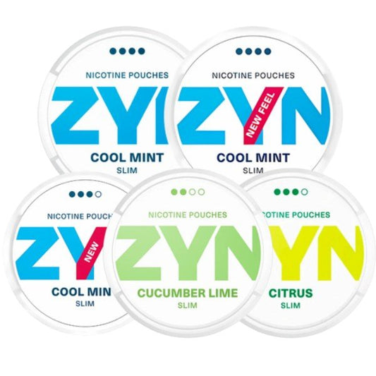 Zyn Euro Slim Nicotine Pouches - Display of 5 (MSRP: $7.99 Each) - SMDistro