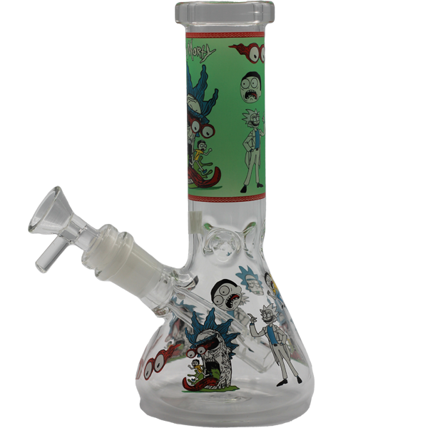 8" RICK N MORTY GLOW IN THE DARK BONG