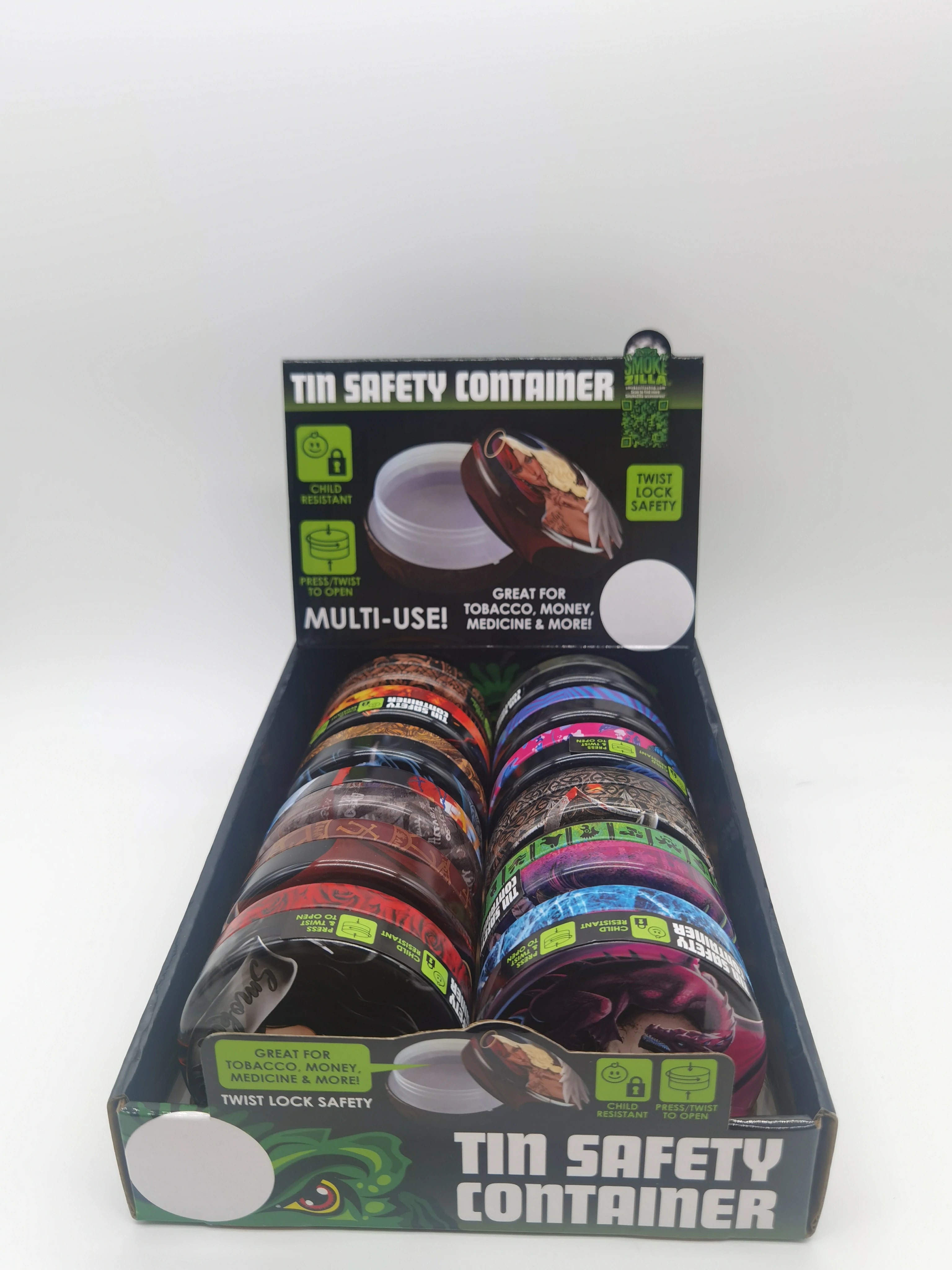 METAL SAFETY CONTAINER 12CT DISPLAY