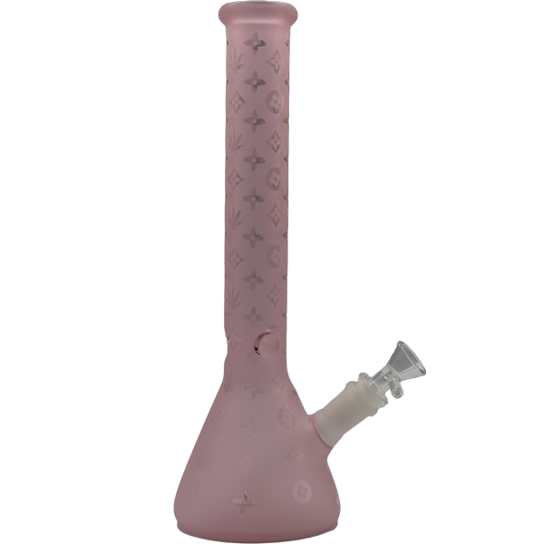 12" FROSTED PINK BEAKER BONG